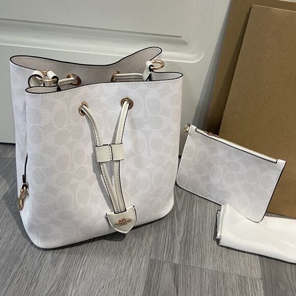 Coach Cbh06 Rowan Bucket Bag White - Picture 1 of 9